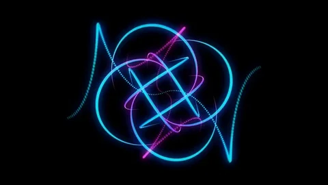 Glowing 3D geometric looping curves UI shape Stock Footage 79088477