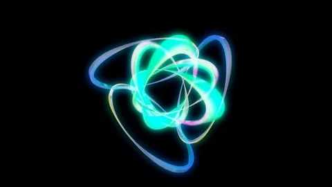 Glowing 3D geometric looping ellipses UI shape Stock Footage 79088512
