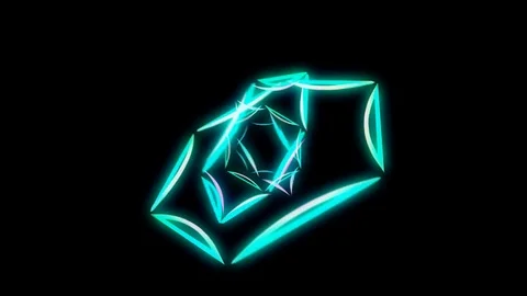 Glowing 3D geometric looping hexagons UI shape Stock Footage 79089272