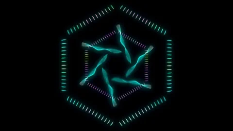 Glowing 3D geometric looping hexagons UI shape Stock Footage 79089746