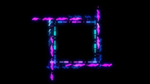 Glowing 3D geometric looping quad UI shape Stock Footage 79090273