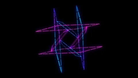 Glowing 3D geometric looping quad UI shape Stock Footage 79090693