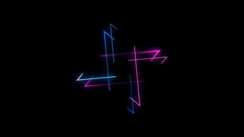 Glowing 3D geometric looping quad UI shape Stock Footage 79091011
