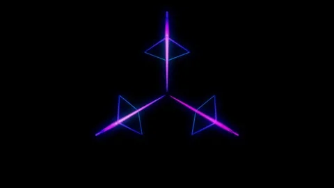 Glowing 3D geometric looping quad UI shape Stock Footage 79091202