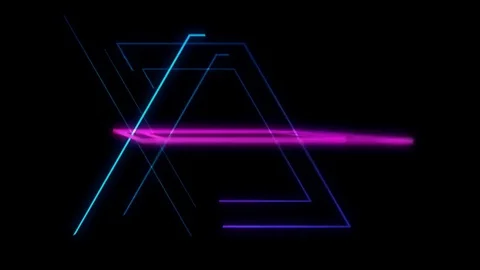 Glowing 3D geometric looping quad UI shape Stock Footage 79091415
