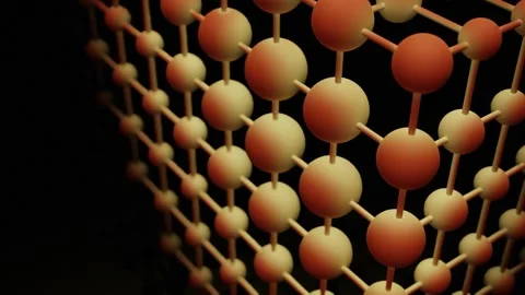Glowing 3D Hexagonal Lattice Network Rotating Abstract Digital Art 4K Loopa.. Stock Footage 339365993