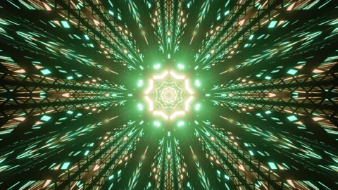 Glowing 3d illustration of snowflake shaped pattern in motion Stock Footage 160533613