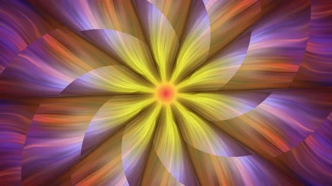 Glowing 3D kaleidoscope of multicolored rays of light. Stock Footage 212458206