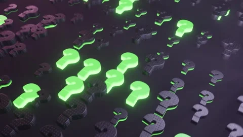 Glowing 3D Question Mark Looped Animation Stock Footage 312700878