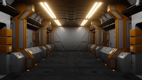 Glowing 3D Spaceship Tunnel – Sci-Fi VJ Loop Background Stock Footage 316408583