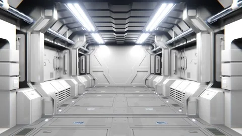 Glowing 3D Spaceship Tunnel – Sci-Fi VJ Loop Background 動画素材 316408593