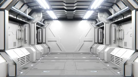 Glowing 3D Spaceship Tunnel – Sci-Fi VJ Loop Background 動画素材 316408600