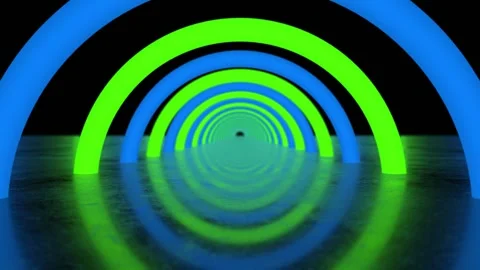 Glowing 3d torus tubes passing through the camera. Tunnel tubes 3d. 4K Stock Footage 279837280