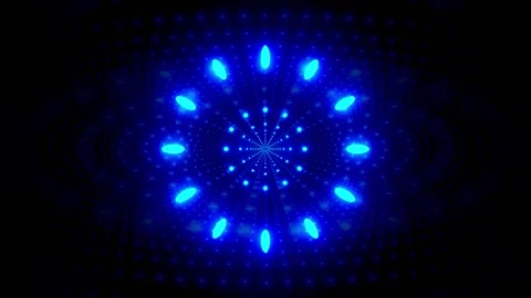 Glowing 4k blue neon dots tunnel 3d illustration motion design visual vj loop Stock Footage 160524366