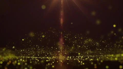 Glowing 4K Flowing Particle Wave Loop with Digital Gold Motion Stock Footage 321758713