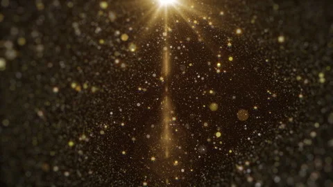 Glowing 4K Flowing Particle Wave Loop with Digital Gold Motion Background Stock Footage 323094554