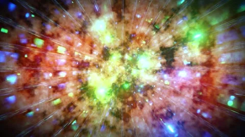 Glowing 4k multi color bright space galaxy 3d illustration event visual vj loop Stock Footage 160553009
