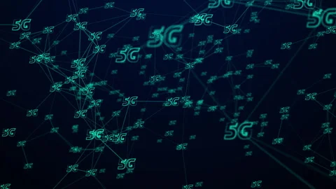 Glowing 5G Network Connection with Data Technology Background Stock Footage 340447886