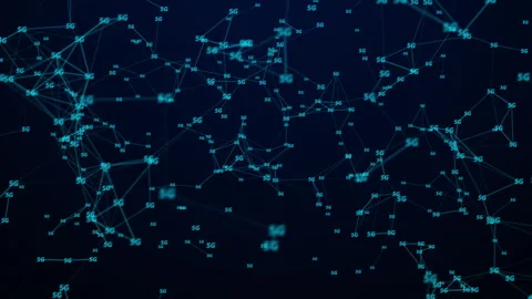 Glowing 5G Network Connection with Data Technology Background Stock Footage 340447888