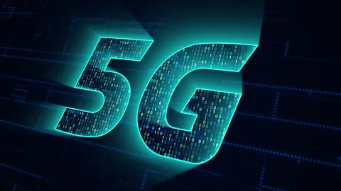 Glowing 5G Network Technology Digital Video Animated Background Stock Footage 340447176