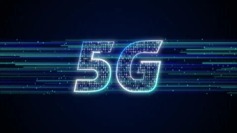 Glowing 5G Network Technology Digital Video Animated Background Stock Footage 340447219