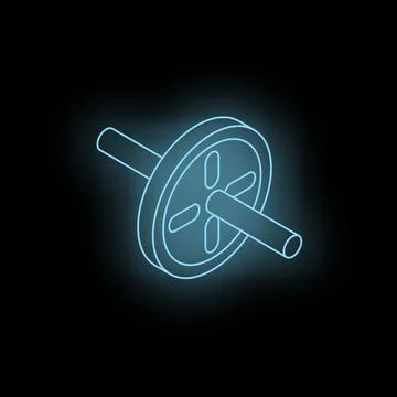 Glowing ab roller on dark background symbolizes commitment to fitness and act Stock Illustration