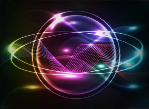 Glowing abstract background with bubbles. Stock Illustration