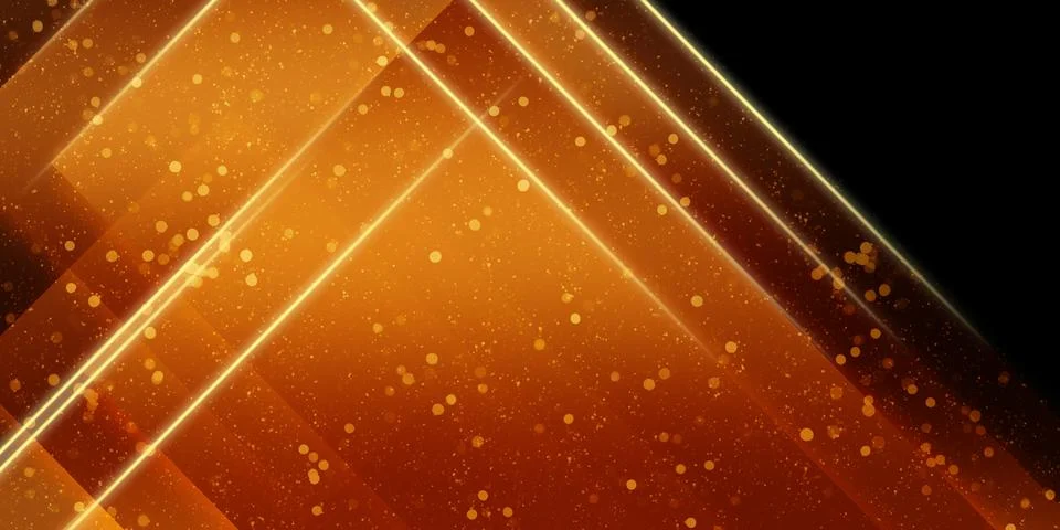 Glowing abstract background square frame Light trails and bokeh 3D illustrati Stock Illustration