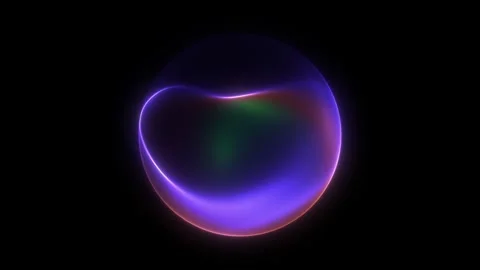 Glowing abstract blob shape with neon gradient light. Purple blue orb form .. 스톡 동영상 333693167