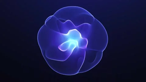 Glowing abstract blue energy sphere with liquid light core and smooth plasm.. Видео 329907207