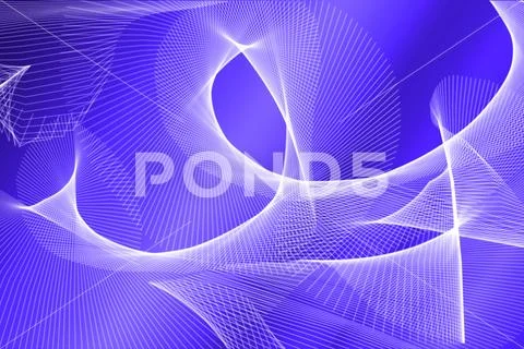Glowing Abstract Blue Flow With White Wave Forms And Star Like Sparkles PSD 템플릿