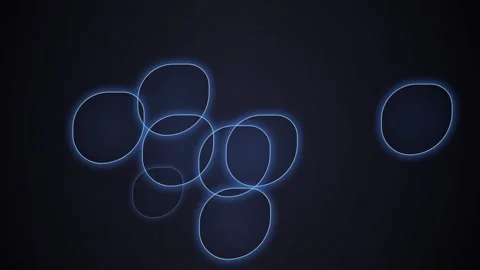 Glowing abstract blue rings representing digital connection and future tech.. Stock Footage 337655895