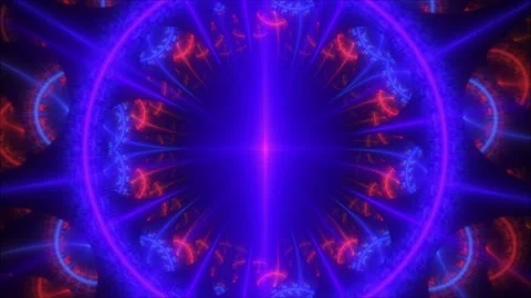 Glowing abstract blue wheel. Psychedelic pattern Video stock 154185721