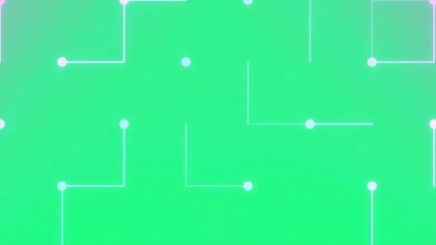 Glowing abstract circuit board connection graphic on gradient neon green te.. Stock Footage 336535250