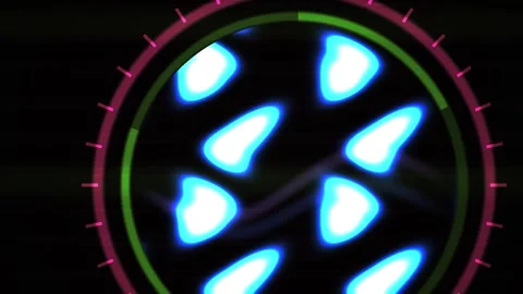 Glowing Abstract Circular Technology Interface in Fast Motion for Digital B.. Stock Footage 343699446