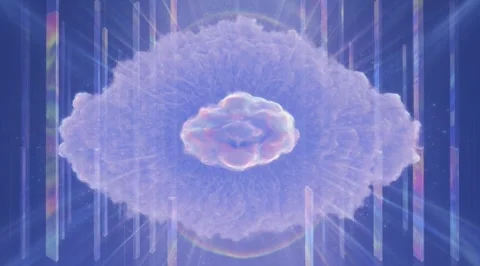 Glowing abstract cloud with prismatic pillars Stock Footage 331460536