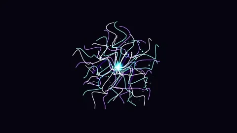 Glowing abstract constellation of white lines on black background Stock Footage 344516506