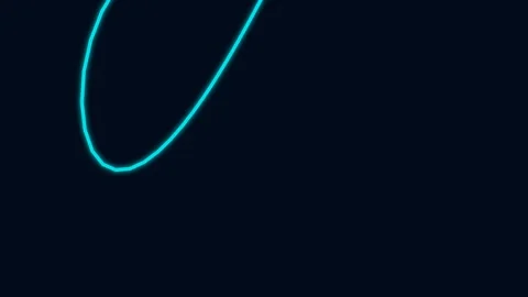 Glowing abstract cyan arc path: Digital connection lines on dark background.. Stock Footage 343632495