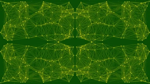 Glowing abstract data network pattern connecting nodes on dark future tech .. Stock Footage 336163003