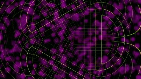 Glowing Abstract Digital Background: Neon Purple Geometric Lines Energy Flow Stock Footage 339489112