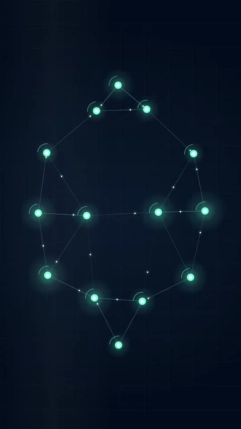 Glowing abstract digital network connections mapping complex data structure Stock Footage 344948473