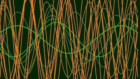 Glowing abstract digital network lines connecting points on dark background Stock Footage 341058839