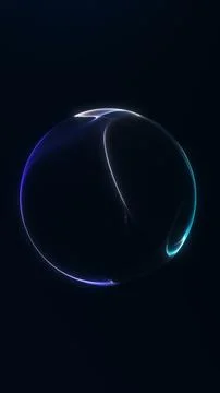 Glowing abstract digital orb with smooth futuristic motion feel on dark spa.. 스톡 일러스트