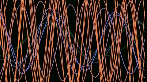 Glowing abstract digital wave pattern background with flowing energy lines .. Stock Footage 341055477
