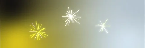 Glowing abstract fireworks on soft yellow gray gradient, Seamless Loop Stock Footage 341856825