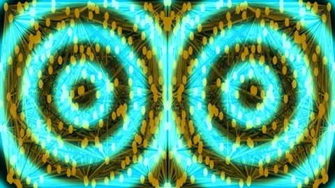 Glowing abstract geometric circles pattern for energy meditation background Stock Footage 335607676
