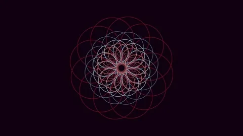 Glowing abstract geometric mandala pattern of cosmic energy lines on black .. Stock Footage 337162508