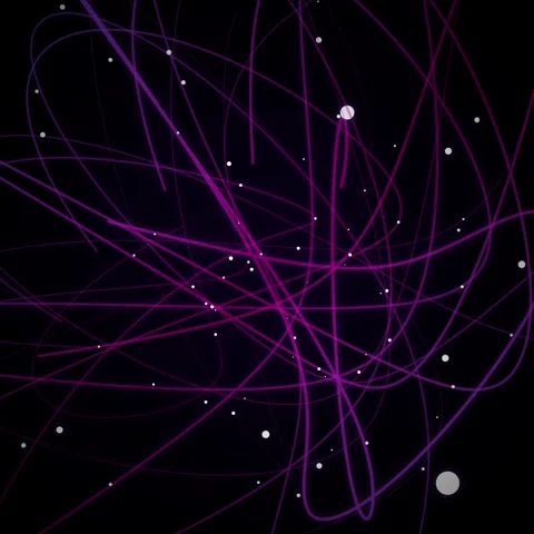 Glowing abstract geometric network lines connecting dots pattern on black b.. Stock Footage 345691174