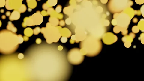 Glowing abstract golden particles creating a beautiful atmospheric bok Видео 341878973