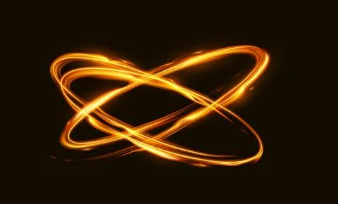 Glowing Abstract Light Trails on Dark Background Stock Illustration
